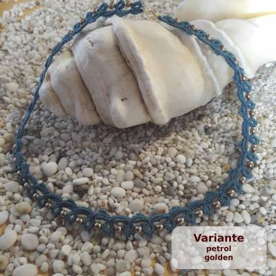 Kette Victoria Glaswachsperlen Textilschmuck klassisch elegant verspielt