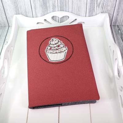 Notiz-Kladde # Muffin A5 Kladdenhülle Notizbuch Notizen Shabby Kuchen Törtchen Geschenkidee Schwester Mutter Geschenk