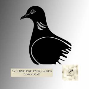 Plotterdatei Taube SVG Datei für Cricut, Tauben Design  Digital Download schönes Vogel Motiv