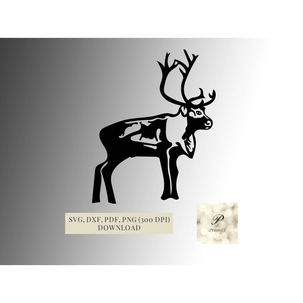 Plotterdatei Rentier SVG Datei für Cricut, Rentier Design  Digital Download für  Bastel- und Plotterprojekte Bild 1