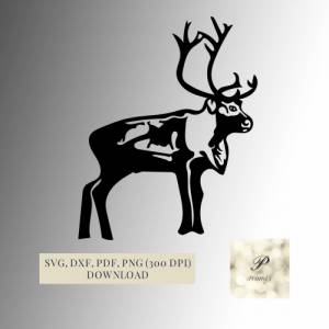 Plotterdatei Rentier SVG Datei für Cricut, Rentier Design  Digital Download für  Bastel- und Plotterprojekte