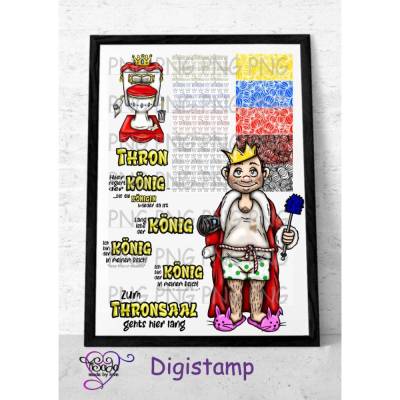 Digistamp "König Karl"  PNG inkl. Sayings und Digipapier