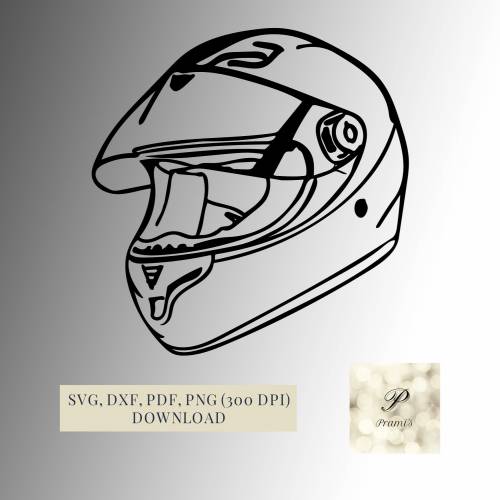 Plotterdatei Motorrad Helm SVG Datei für Cricut, Design für Motorradfahrer  Digital Download Motorsport Vorlagen