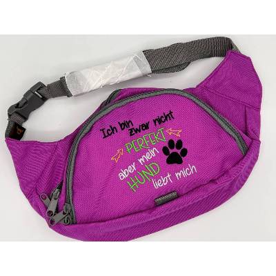 Gassi Bauchtasche bestickt mit Hundespruch / Hund 