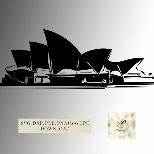 Plotterdatei Opernhaus Sydney SVG Datei für Cricut, Wahrzeichen Design  Digital Download
