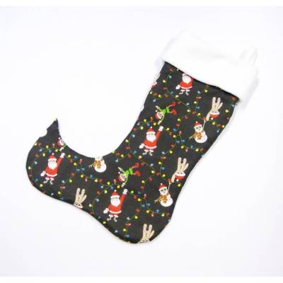 Großer Nikolausstiefel Nikolaussocke Nikolausstrumpf handgefertigt Lichterkette Nikolaus personalisierbar mit Namen