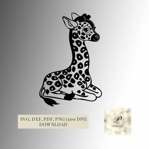 Plotterdatei Baby Giraffe SVG Datei für Cricut | Svg, dxf, png, pdf file Cricut