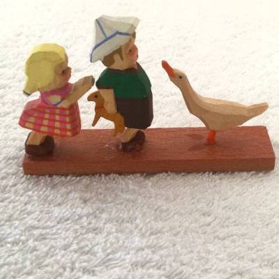 Vintage Holzspielzeug 2er Set Holzaufsteller Original DDR aus den 80er Jahren