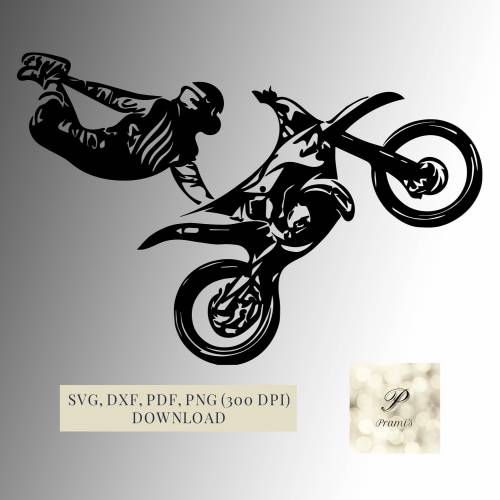 Plotterdatei Motocross Fahrer SVG Datei für Cricut, Motorrad Design  Digital Download für  Bastel- und Plotterprojekte