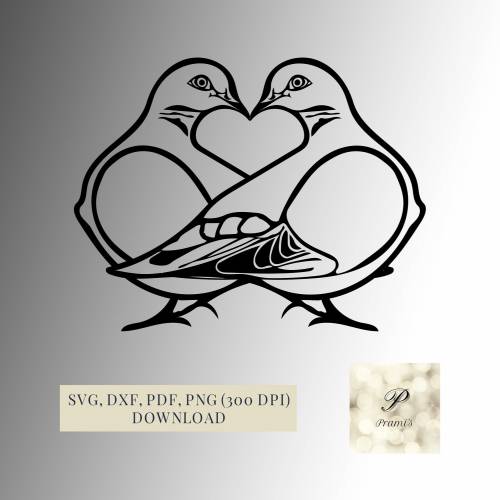 Plotterdatei Turteltauben SVG Datei für Cricut, Vogel Design  Digital Download