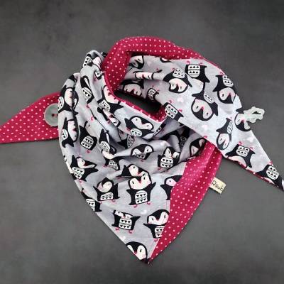 Halstuch & Beanie PINGUINE 2er Set | Wende-Dreieckstuch für Kinder ab ca. 2-7 Jahre - Baumwolljersey | RÄUBERKIND