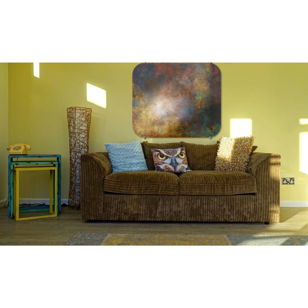 XL Acrylbild in Rostoptik mit Schockeffekt | handgemaltes Unikat im Industrial Style aus Upcycling Material Bild 7