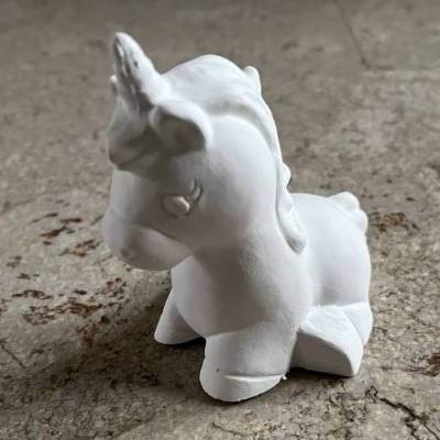 1 Einhorn   - 10cm große Gipsfigur  zum selber Bemalen