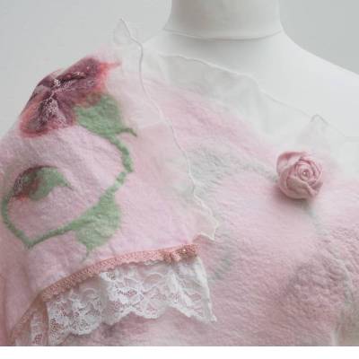 * TRAUMHAFT EDLE STOLA * MIT ANSTECKROSE *