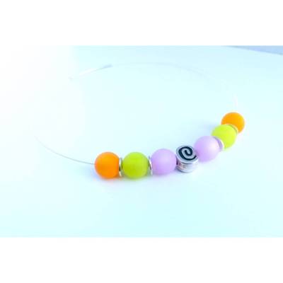 Collier * Kette * Polaris-Perlen * Pastell * Metallperle * Schnecke * Versilbert *