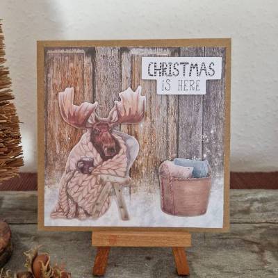 Weihnachtskarte - Elch - Christmas is Here