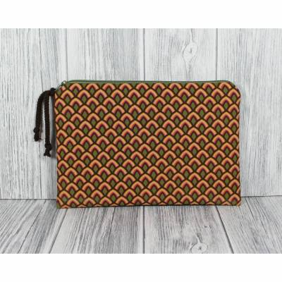Täschchen # Männer Tasche Mappe Mäppchen Retro Grün Orange Gelb Braun Retro 70ger 70er Vater Opa Onkel Universal