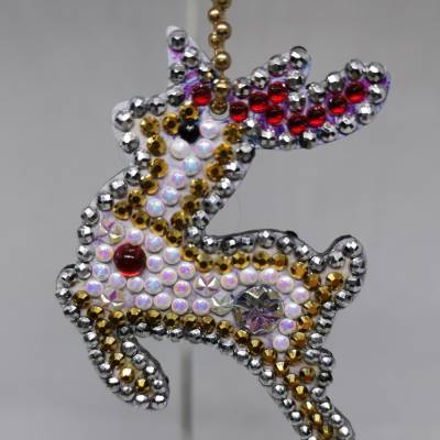 Schlüsselanhänger "Rentier" Diamond Painting Mitbringsel