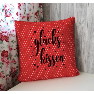 Glückskissen Kissen Kissenbezug Kissenhülle Glücksbringer Geschenk Geschenkidee Prüfung Freundin Mu