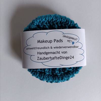 Makeup Pads Abschminkpads Baumwollpads im 3er Set wiederverwendbar in Türkis