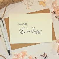 Minimalistische Dankeschön Klappkarte mit Umschlag – Stilvoll Danke sagen