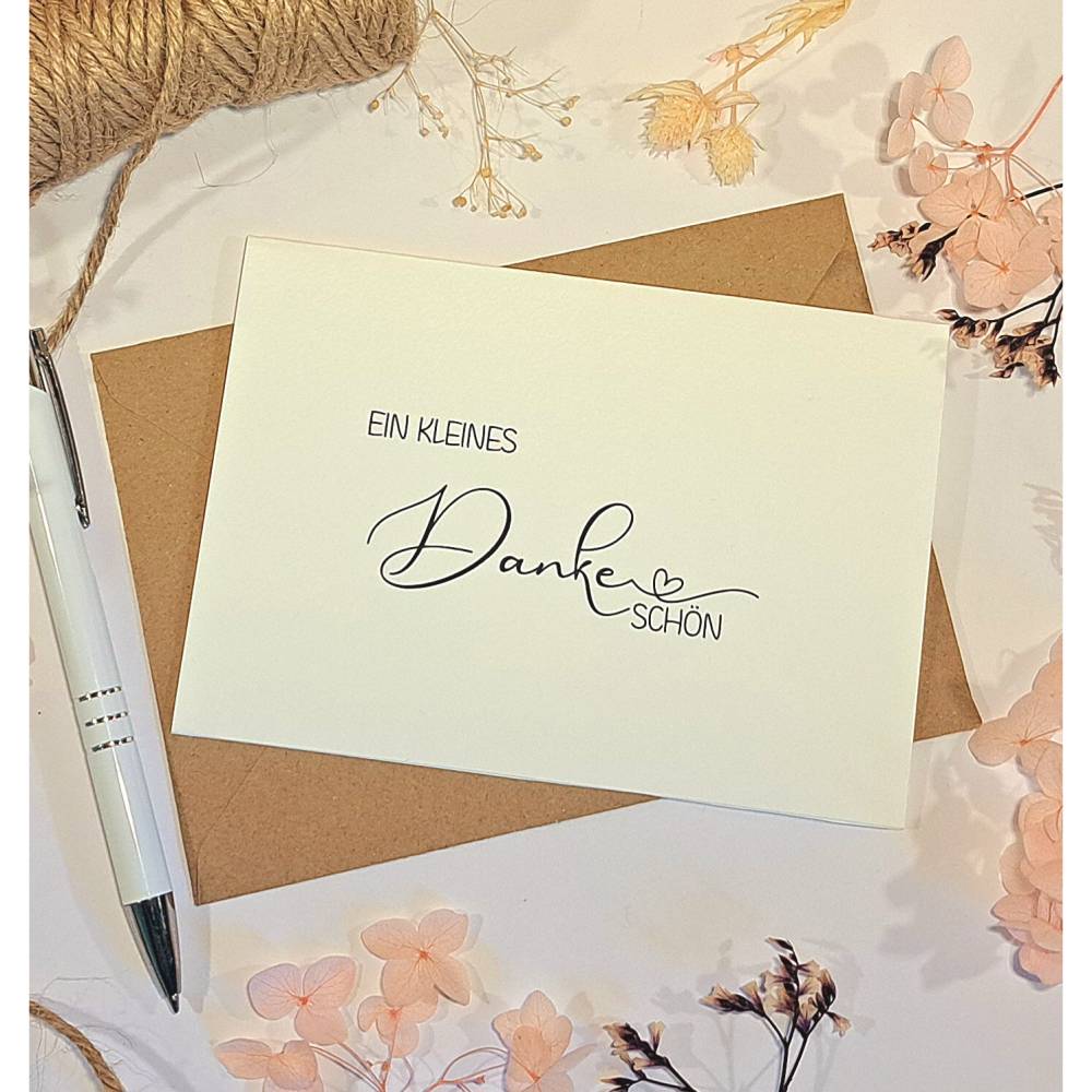 Minimalistische Dankeschön Klappkarte mit Umschlag – Stilvoll Danke sagen Bild 2