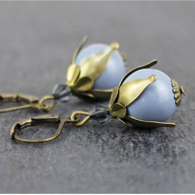 Ohrringe, grau, anthrazit, antik, bronze, dunkelgrau, elegant, edel, Hochzeit, boho, vintage, romantisch, Geschenk, nostalgisch, retro