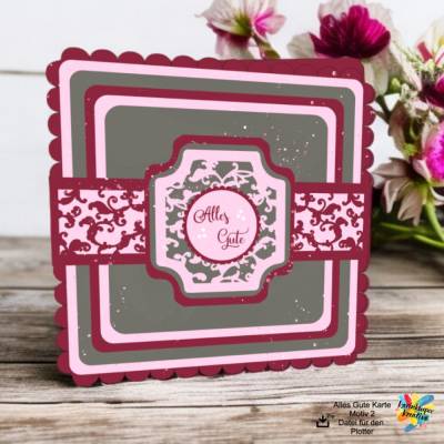 Plotterdatei Alles Gute Karte Motiv 2 SVG & DXF