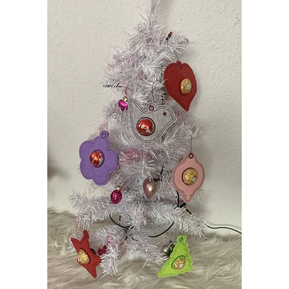Stickdatei Schoki Nase, Tanne  Herz Stern Weihnachten Ostern Bild 2