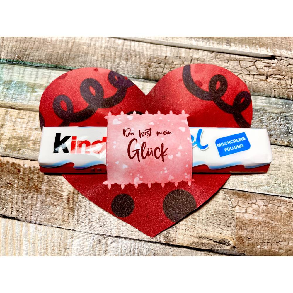 Banderole Schokolade, Last Minute Geschenk zum ausdrucken, Weihnachten Aufmerksamkeit, 4 Herzen mit Liebesbotschaften Bild 5