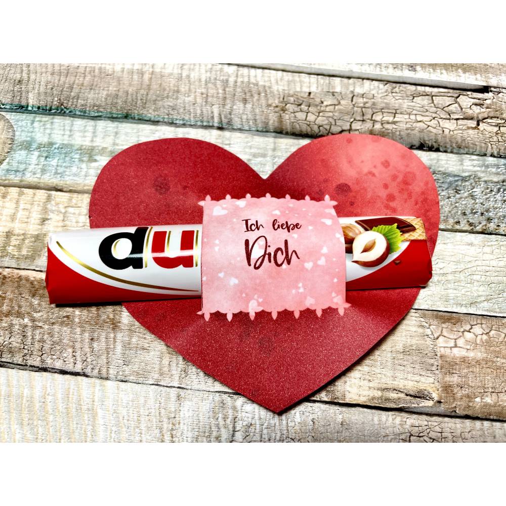 Banderole Schokolade, Last Minute Geschenk zum ausdrucken, Weihnachten Aufmerksamkeit, 4 Herzen mit Liebesbotschaften Bild 7