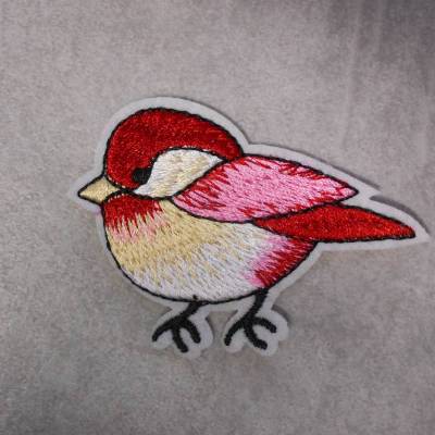 Vogel Piepmatz  gestickt , Stoff,  Patch zum Aufbügeln gestickt 