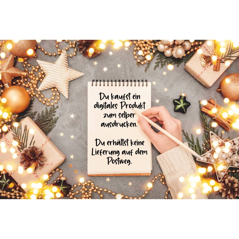 Lustige Weihnachtskarte Rudolph zum ausdrucken, Grußkarte,Postkarte im Din A6 Format, Download Datei Bild 3