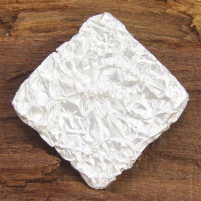 Anhänger Silber 925/-, zerknittertes Quadrat, ca 22 x 22 mm