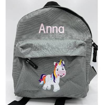 Kinder Rucksack + Motiv Einhorn + Name