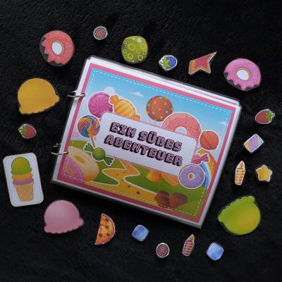 Handgemachtes Quiet Book A5 – Montessori Busy Book mit Klettverschluss & 10 Seiten – Lernspiel für Kinder