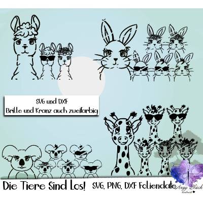 Die Tiere sind los! Foliendatei, SVG/DXF/PNG