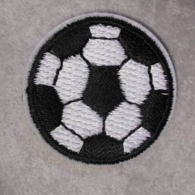 Fussball gestickt 3 cm   Patch zum Aufbügeln  Applikation 