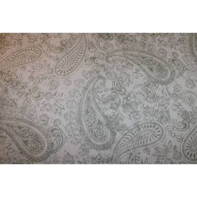 14,30 EUR/m Dirndl-Stoff Paisley grün auf creme Baumwollsatin