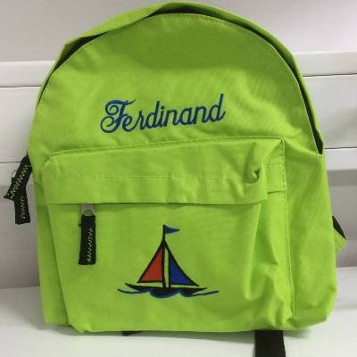 Kinder Rucksack + Motiv Segelschiff ( Nr. 21 ) + Name