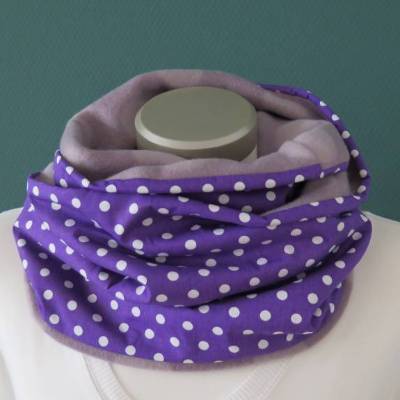 Loop Schal Damen Punkte lia Schlauchschal Fleece Kuschelschal Winterschal warmer Schal