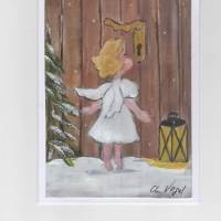 Weihnachtskarte,    -  nur zur Weihnachtszeit-   handgemalt