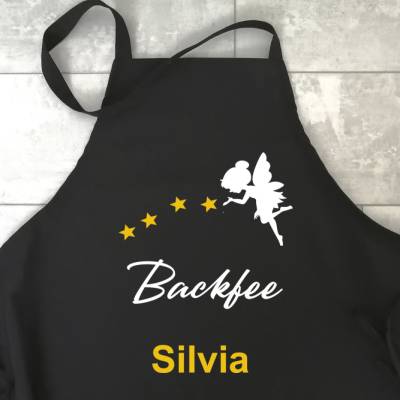 Grillschürze/Kochschürze/Küchenschürze personalisiert Backfee plus Name, DTF bedruckt
