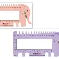 Knitpro Nadelschablone Nadelmaß mit Fadenabschneider lilac oder Blush