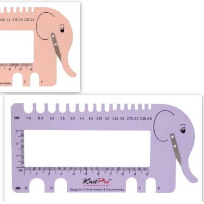 Knitpro Nadelschablone Nadelmaß mit Fadenabschneider lilac oder Blush