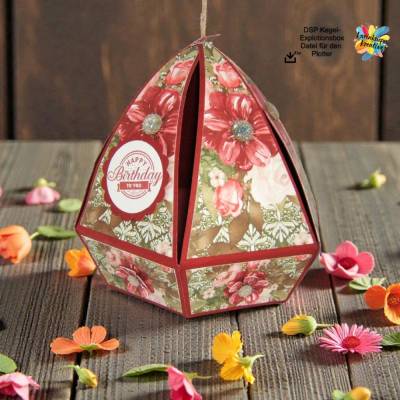 Plotterdatei Kegel Explosionsbox DSP – SVG, DXF, cfm für Cricut & Brother