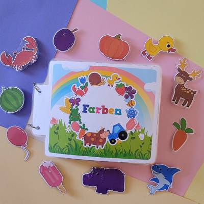 Handgemachtes Montessori Busy Book – Lernspielbuch für Kinder mit Klettverschluss