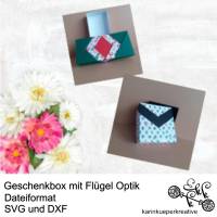 Plotterdatei Geschenkbox mit Flügel Optik