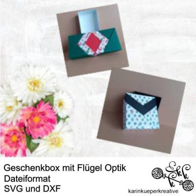 Plotterdatei Geschenkbox mit Flügel Optik