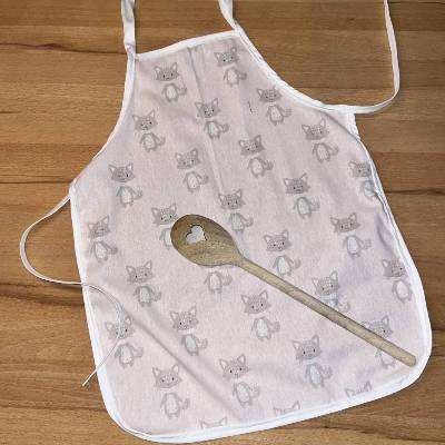 Kinderschürze rosa mit Füchsen / personalisierbar / Größenauswahl / Kinderküche 